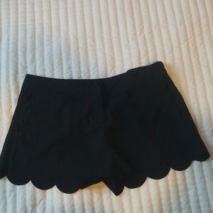 Black scalloped shorts